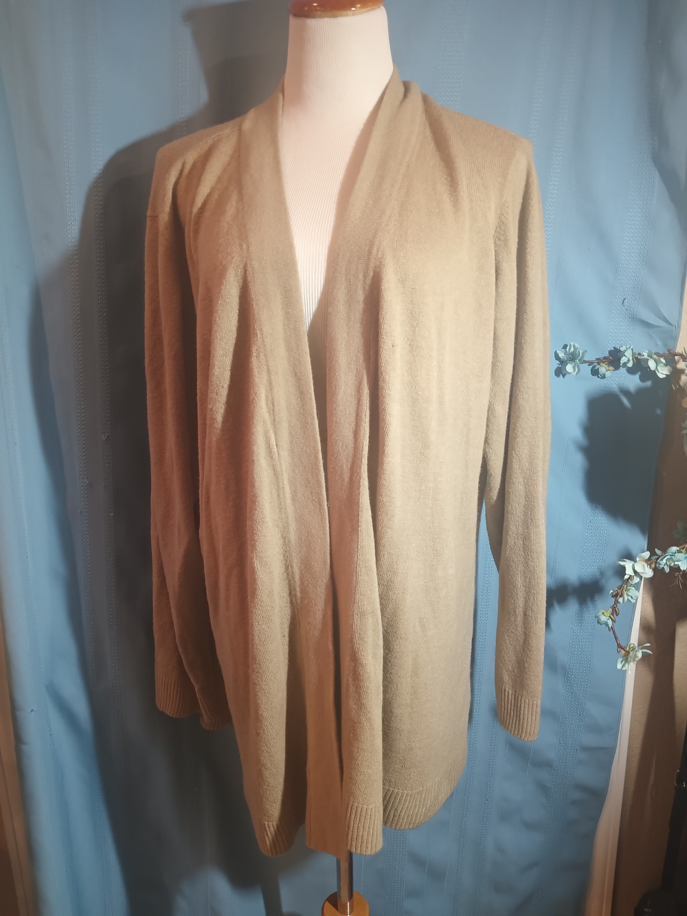Karen Scott Camel Open Cardigan Sweater 3X